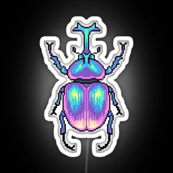 Pixel Beetle RGB Neon Sign