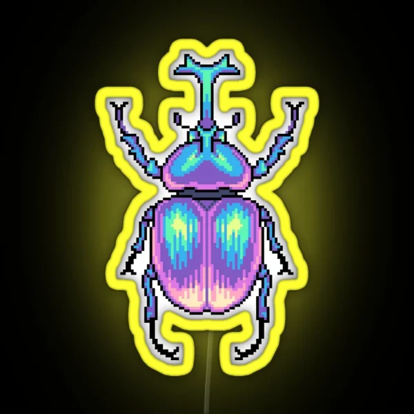 Pixel Beetle RGB Neon Sign