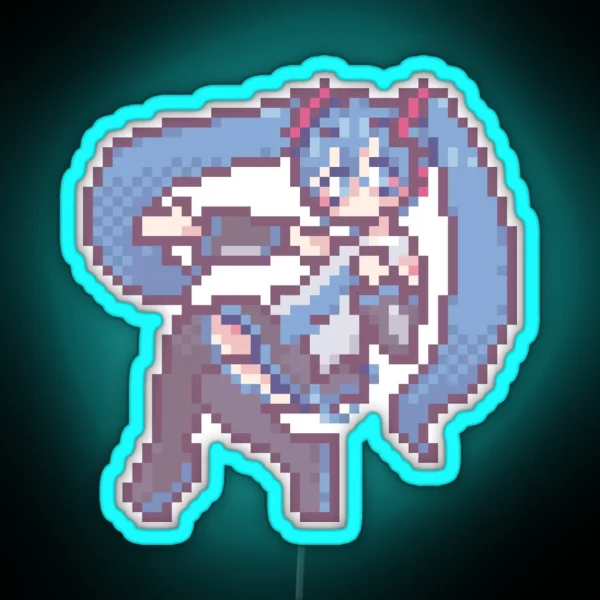 Pixel Hatsune Miku RGB Neon Sign