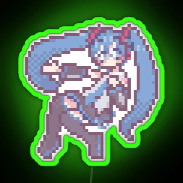 Pixel Hatsune Miku RGB Neon Sign