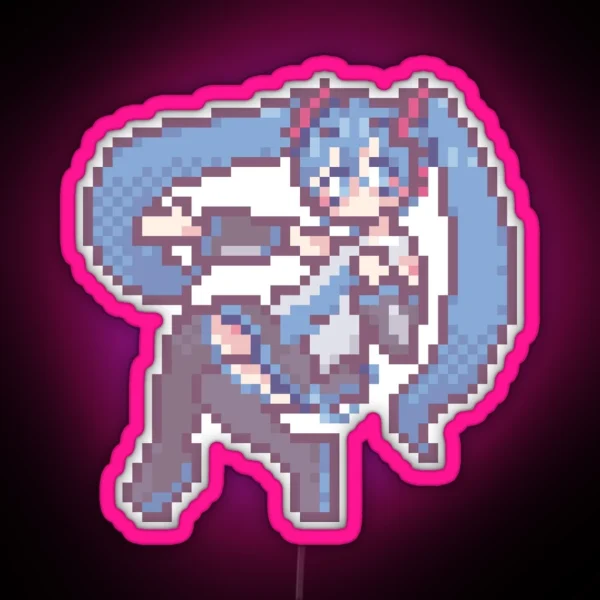 Pixel Hatsune Miku RGB Neon Sign