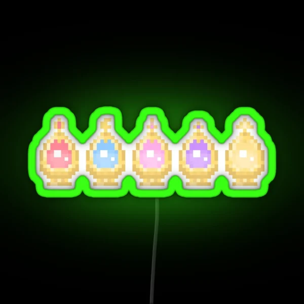 Pixel Soul Gems RGB Neon Sign