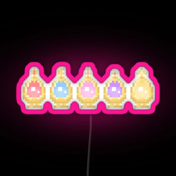 Pixel Soul Gems RGB Neon Sign