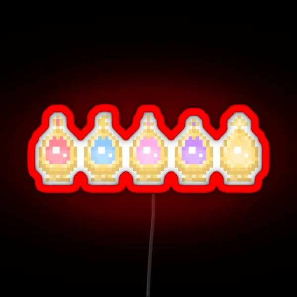 Pixel Soul Gems RGB Neon Sign