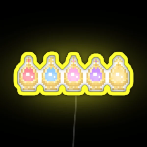 Pixel Soul Gems RGB Neon Sign