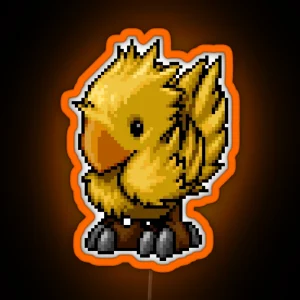 Pixelart Chocobo RGB Neon Sign