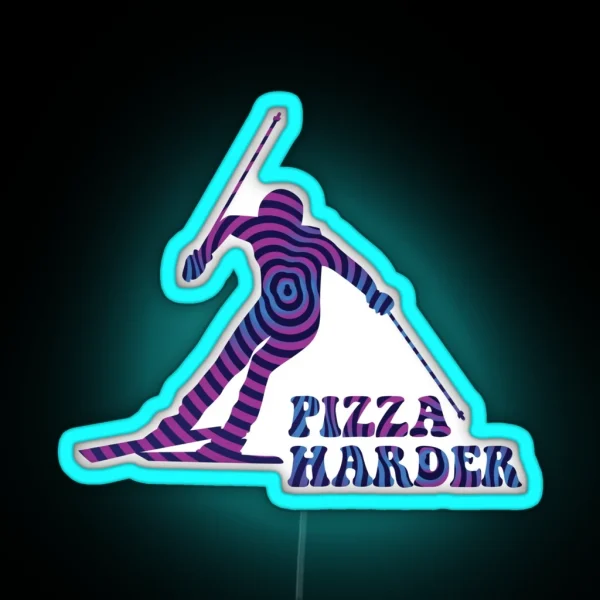 Pizza Harder Psychedelic RGB Neon Sign