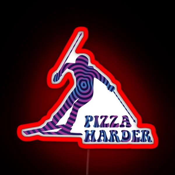 Pizza Harder Psychedelic RGB Neon Sign