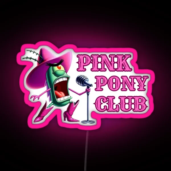 Plankton Neon Pink Pony Club RGB Neon Sign