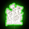native plant neon sign in green