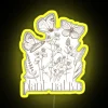 neon sign reading plant native in yellow