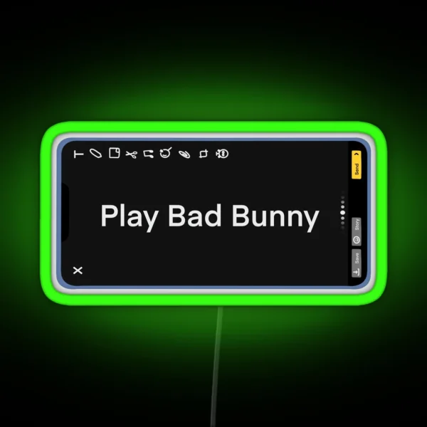Play Bad Bunny RGB Neon Sign