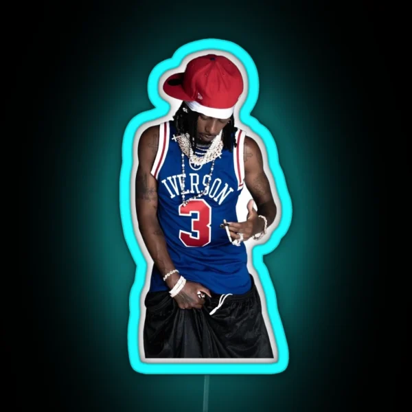 Playboi Carti Iverson Jersey RGB Neon Sign