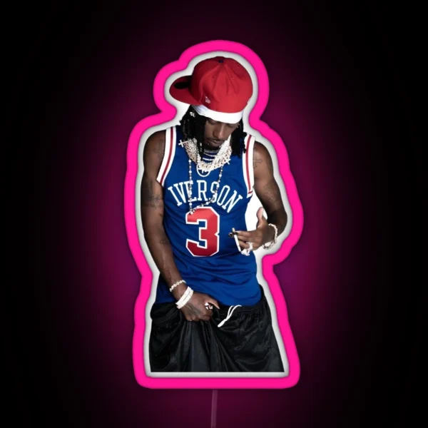 Playboi Carti Iverson Jersey RGB Neon Sign