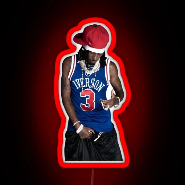 Playboi Carti Iverson Jersey RGB Neon Sign