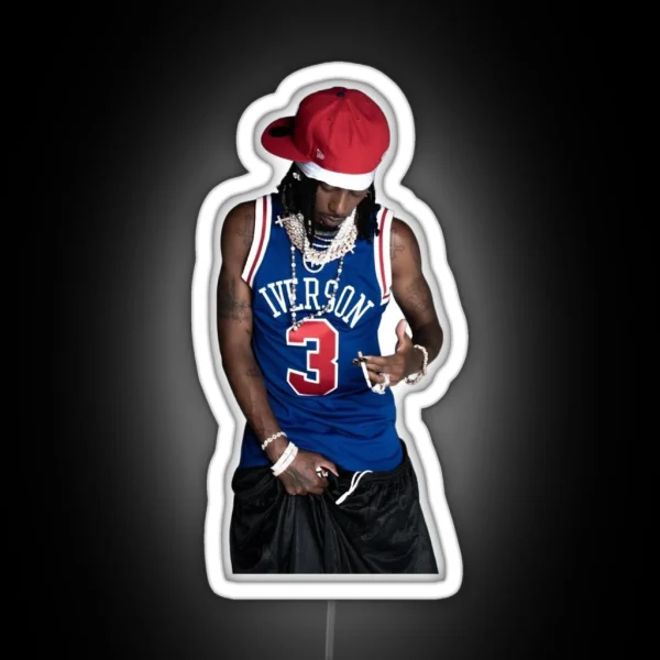 Playboi Carti Iverson Jersey RGB Neon Sign