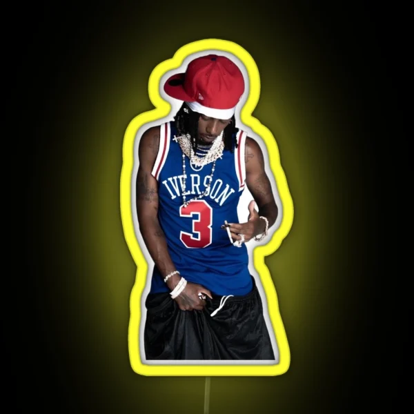 Playboi Carti Iverson Jersey RGB Neon Sign