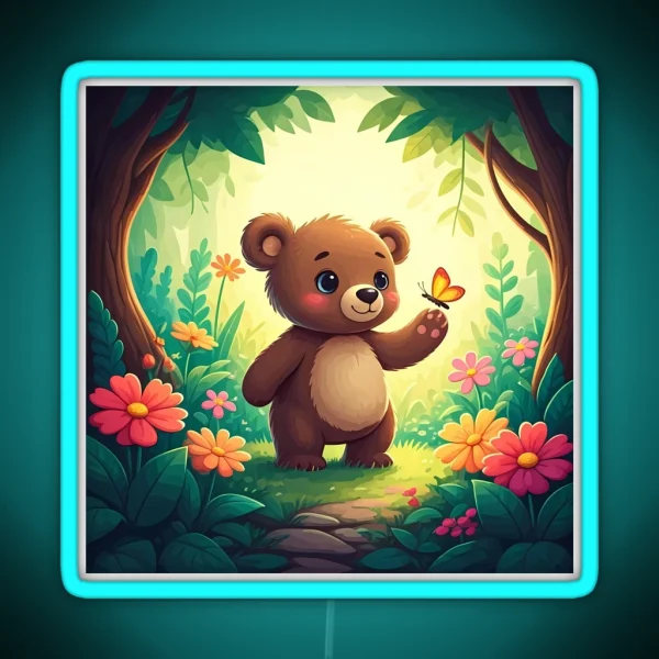 Playful Bear RGB Neon Sign