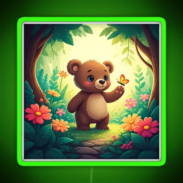 Playful Bear RGB Neon Sign