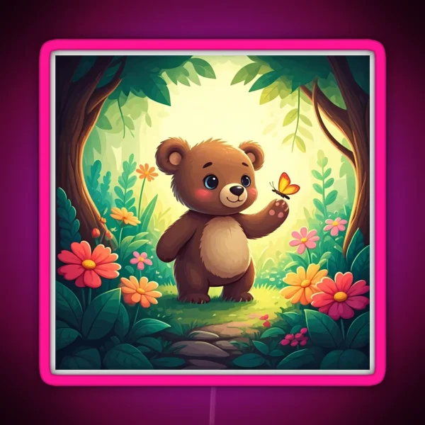 Playful Bear RGB Neon Sign