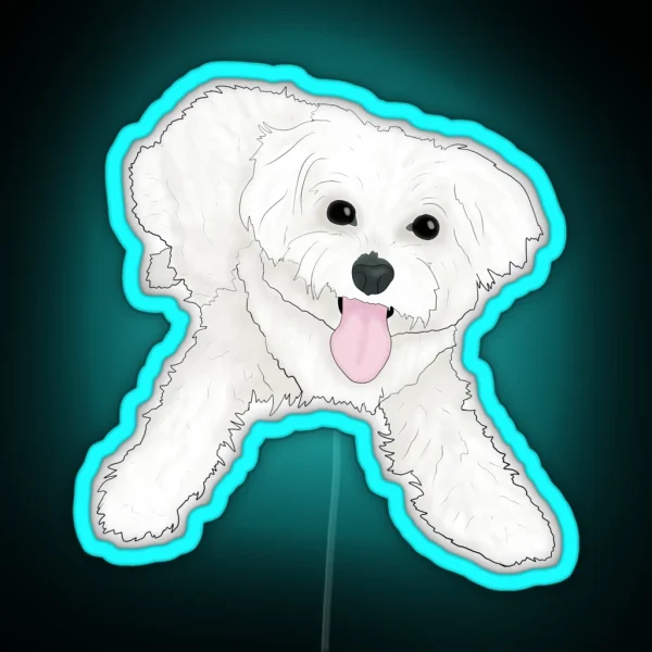 Playful Maltese RGB Neon Sign