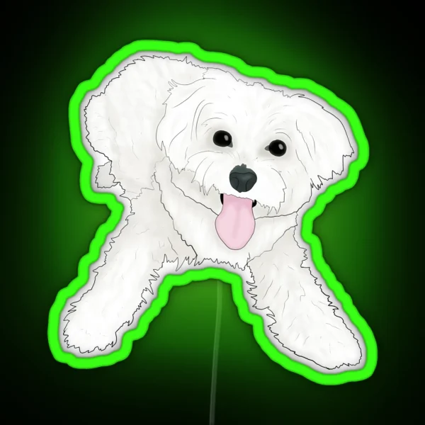 Playful Maltese RGB Neon Sign