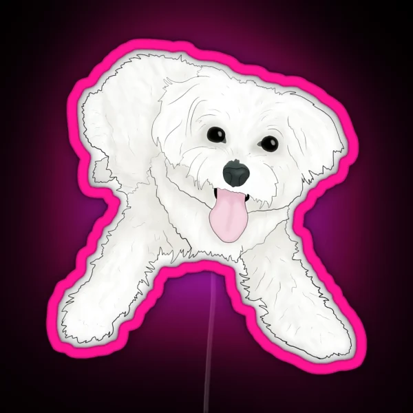 Playful Maltese RGB Neon Sign