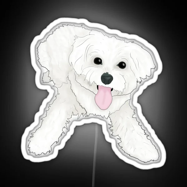 Playful Maltese RGB Neon Sign