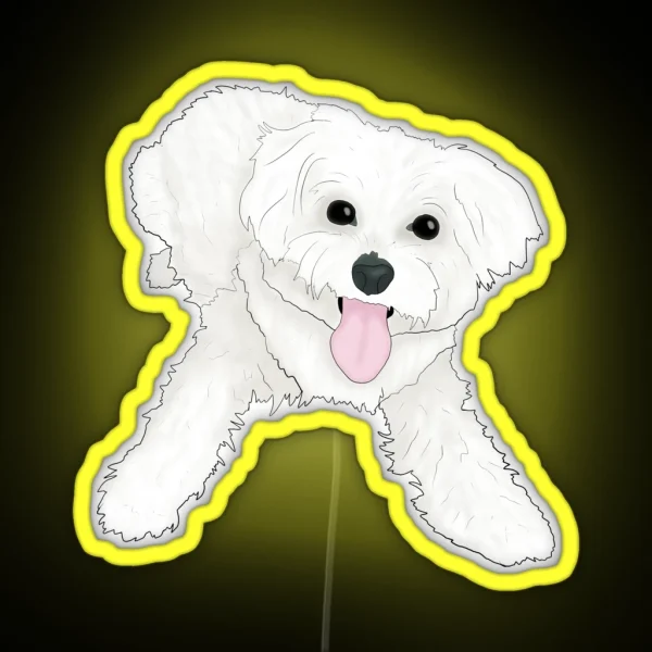 Playful Maltese RGB Neon Sign