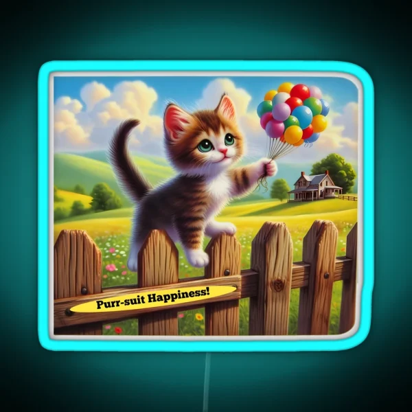 Playful Paws Balloon Bliss RGB Neon Sign