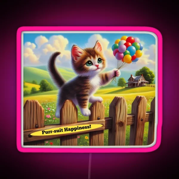 Playful Paws Balloon Bliss RGB Neon Sign