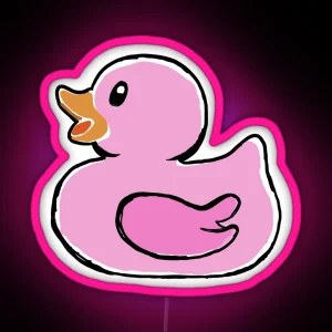 Playful Pink Rubber Ducky Sketch Led Whimsical Charm For Nature Lovers And Adventure Seekers RGB Neon Sign