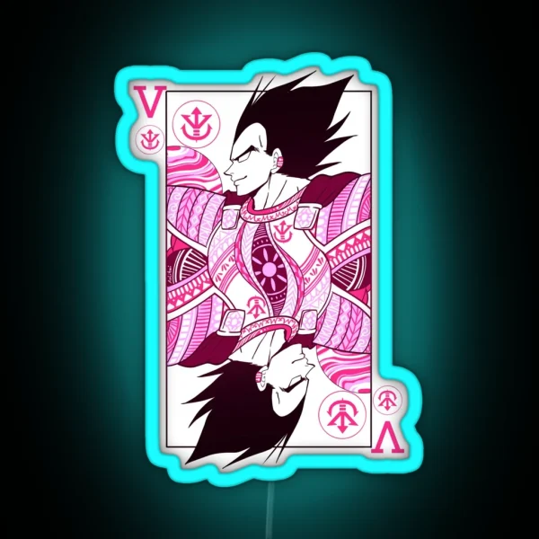 Playing Card Vegeta RGB Neon Sign