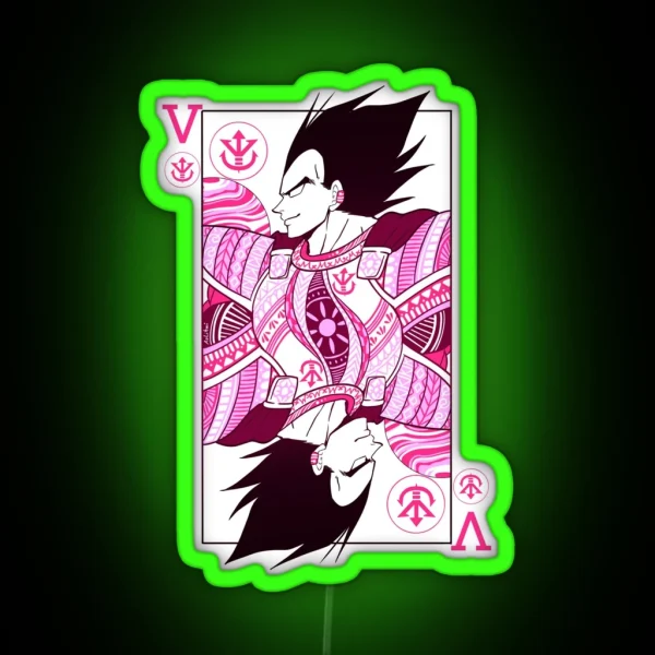 Playing Card Vegeta RGB Neon Sign