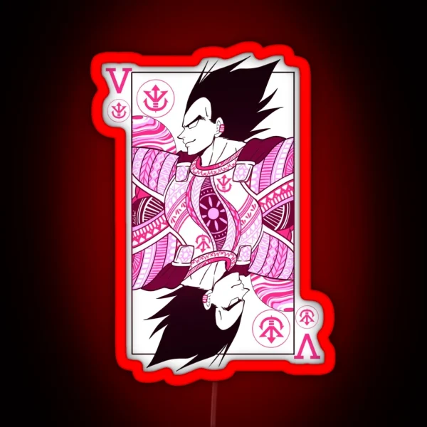 Playing Card Vegeta RGB Neon Sign