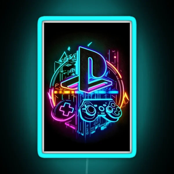 Playstation Logo Icon Neon Art RGB Neon Sign