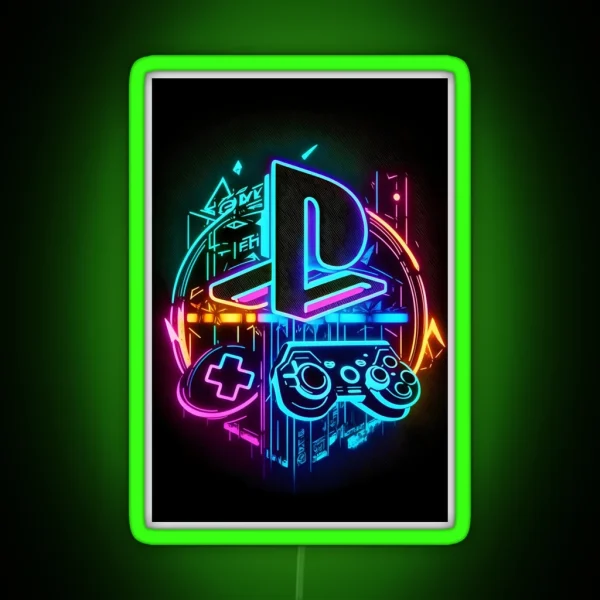 Playstation Logo Icon Neon Art RGB Neon Sign