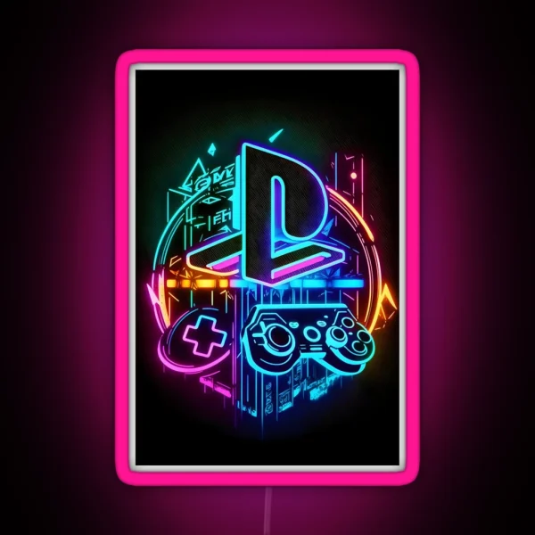 Playstation Logo Icon Neon Art RGB Neon Sign