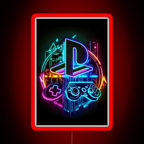 Playstation Logo Icon Neon Art RGB Neon Sign