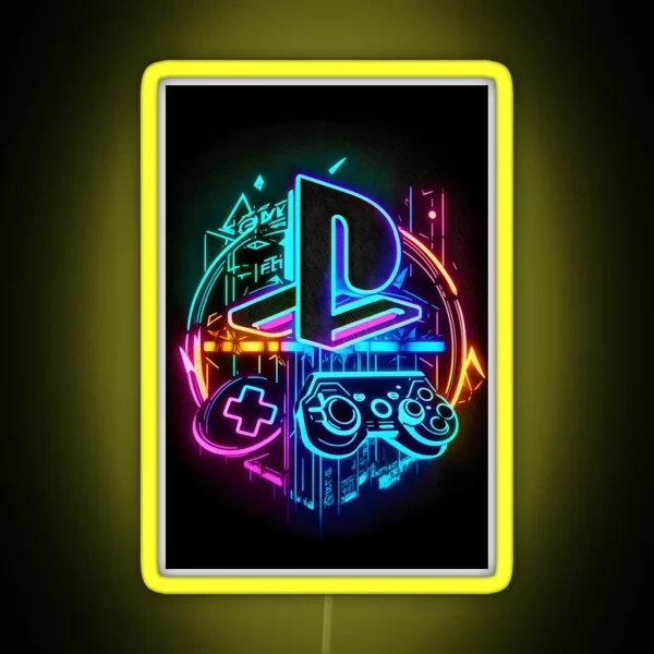 Playstation Logo Icon Neon Art RGB Neon Sign