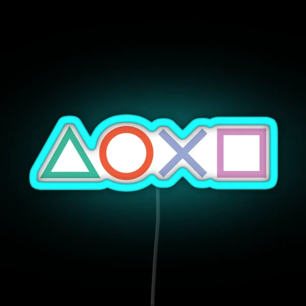 Playstation Symbols RGB Neon Sign