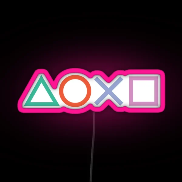 Playstation Symbols RGB Neon Sign