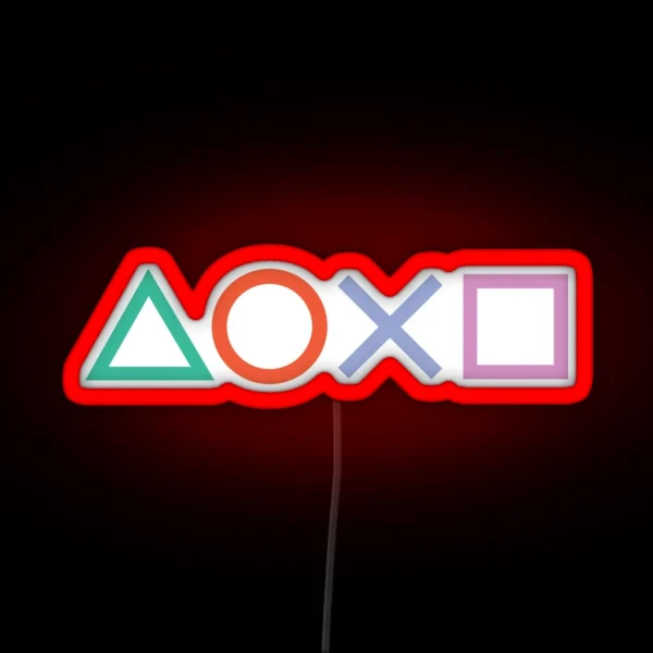 Playstation Symbols RGB Neon Sign