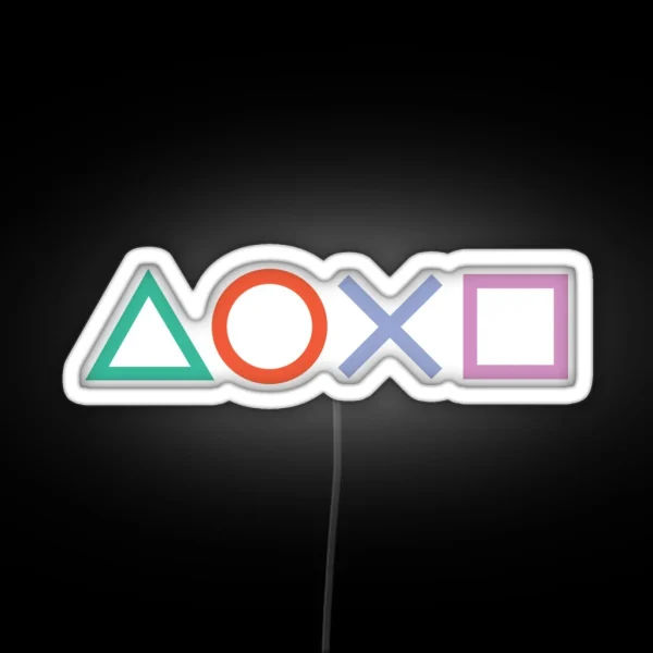 Playstation Symbols RGB Neon Sign