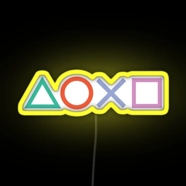 Playstation Symbols RGB Neon Sign