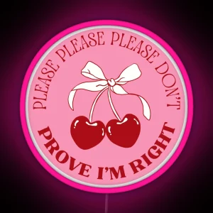 Please Please Please Sabrina Pink And Red Vintage Cherry RGB Neon Sign