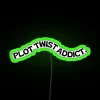 Plot Twist Addict Neon Sign with RGB Colors and Vibrant Green