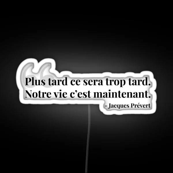 Plus Tard Ce Sera Trop Tard RGB Neon Sign