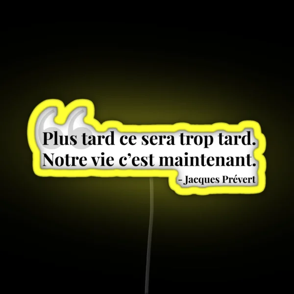 Plus Tard Ce Sera Trop Tard RGB Neon Sign