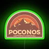 poconos pennsylvania mountain design rgb neon sign green